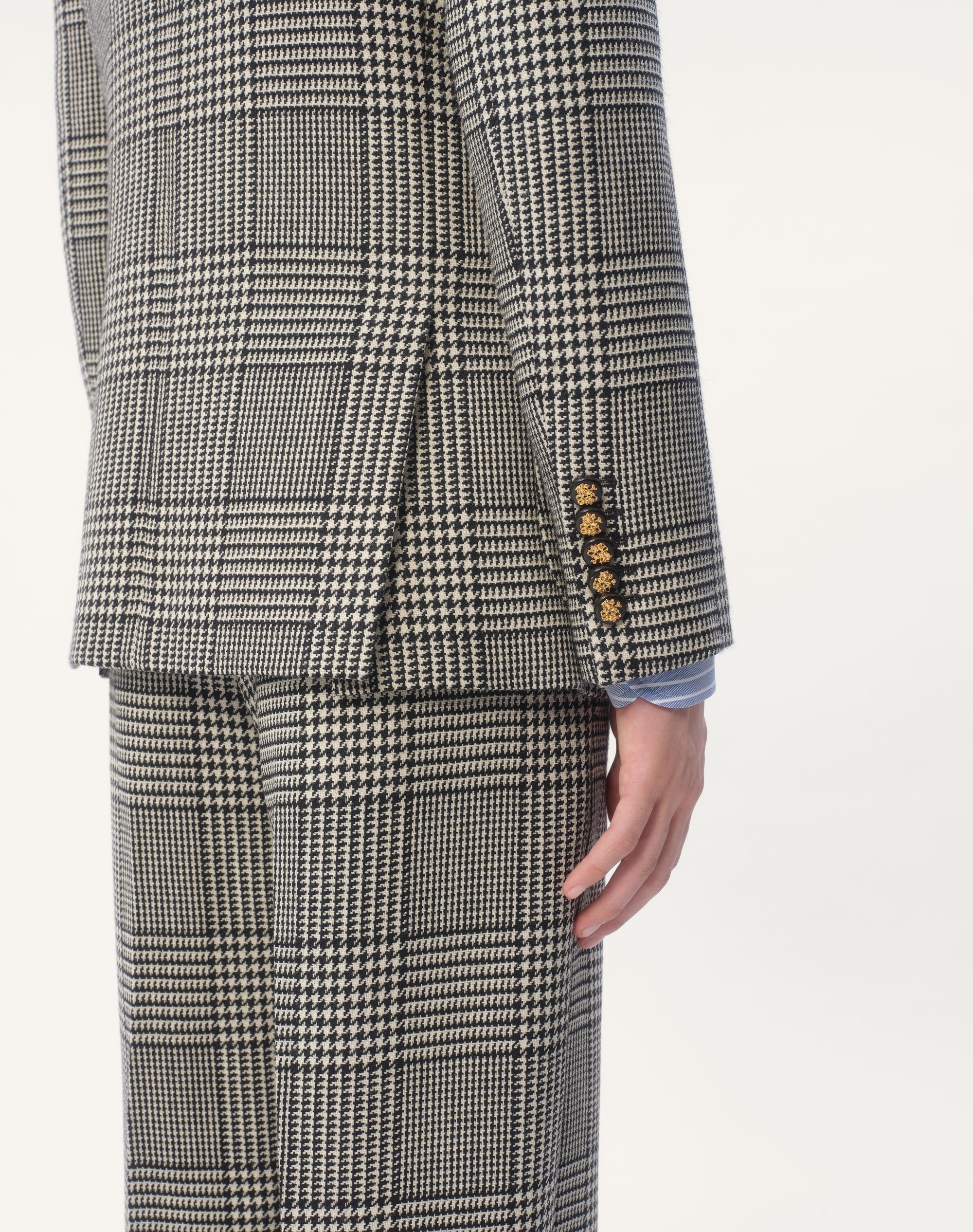 SINGLE-BREASTED WOOL JACKET WITH CHECK PATTERN ON HOUNDSTOOTH - 4