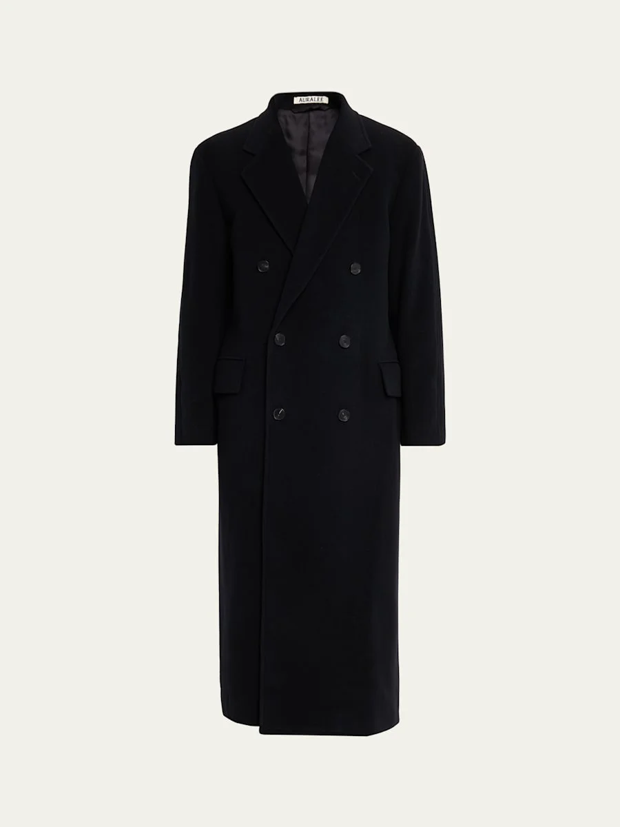 Men's Superfine Wool Double-Breasted Overcoat - 1
