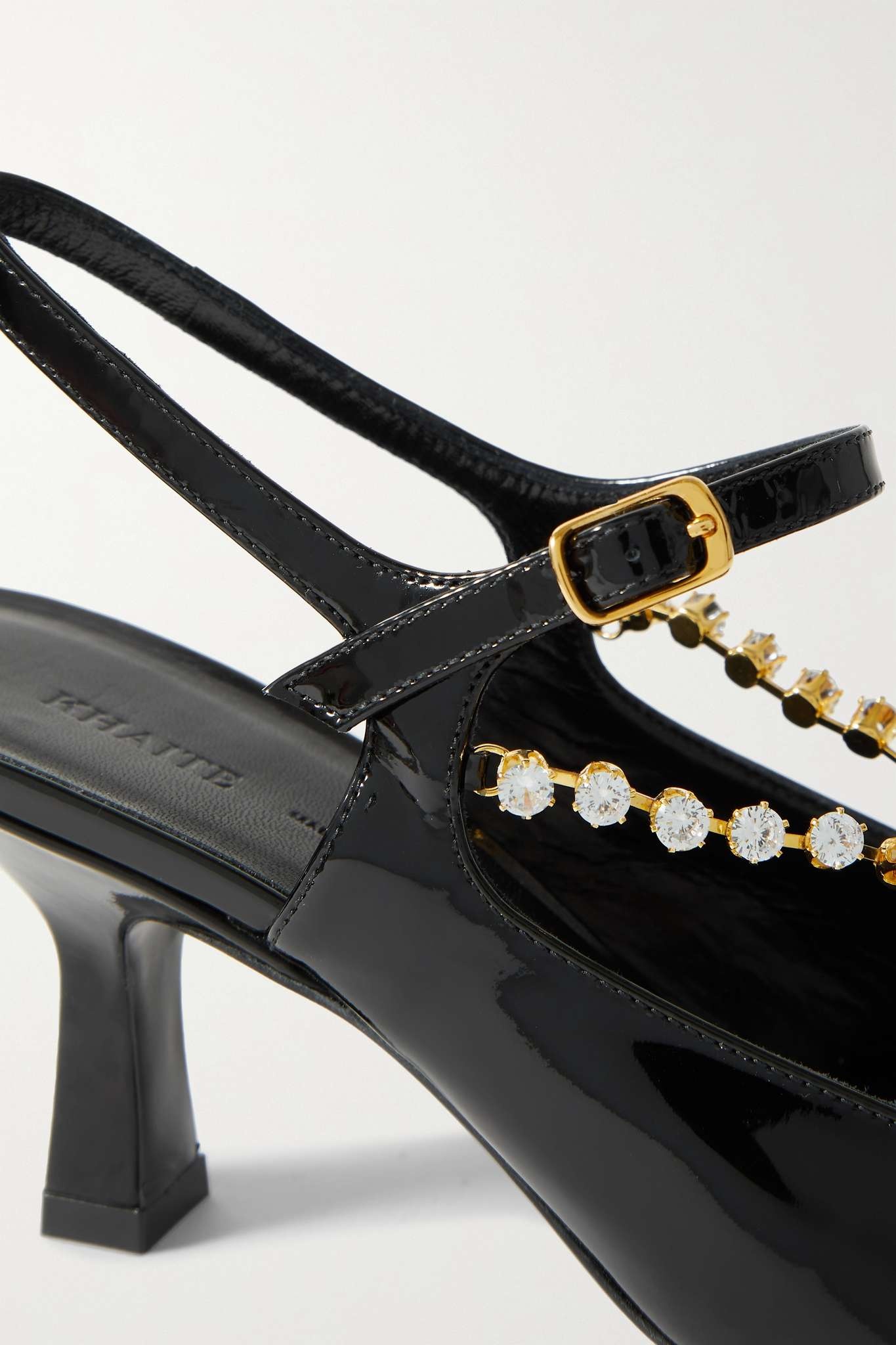 Sidney crystal-embellished patent-leather slingback pumps - 4