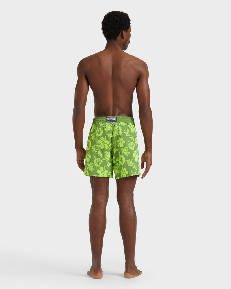 MEN SWIM SHORTS FLOCKED TROPICAL TURTLES 4