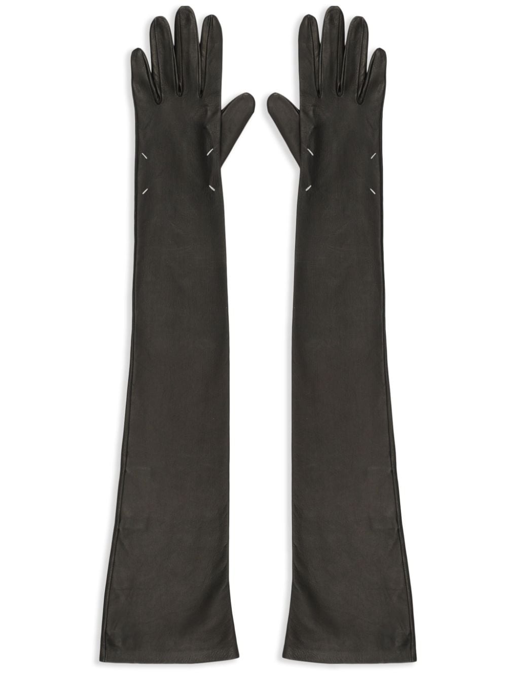 four-stitch logo leather gloves - 1