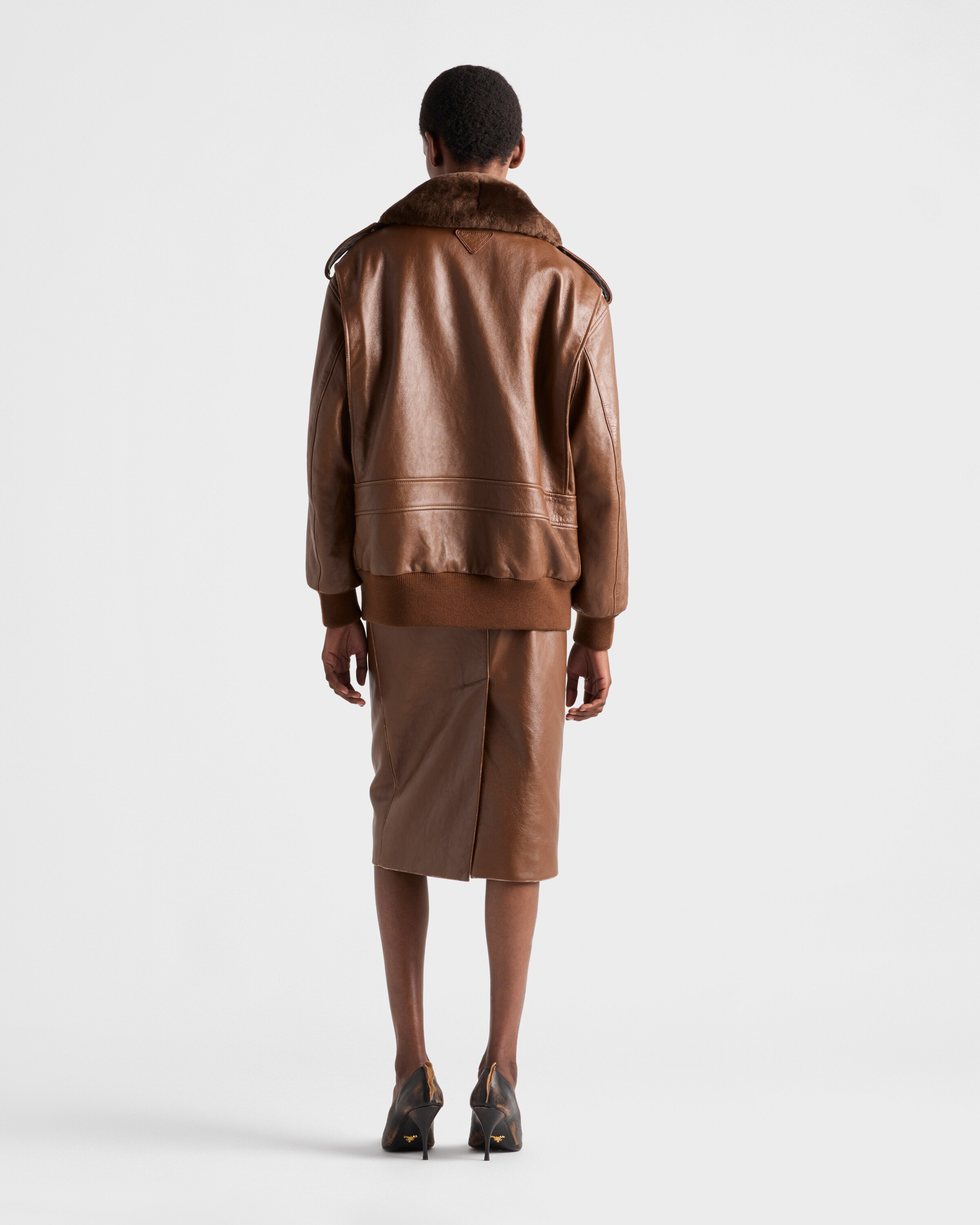 Nappa leather pencil skirt - 5