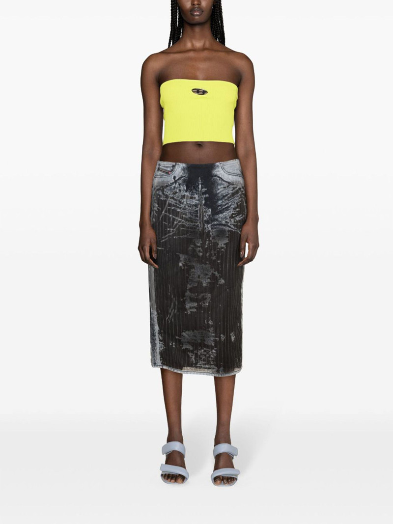 Diesel De-Pra-Fse1 denim midi skirt outlook