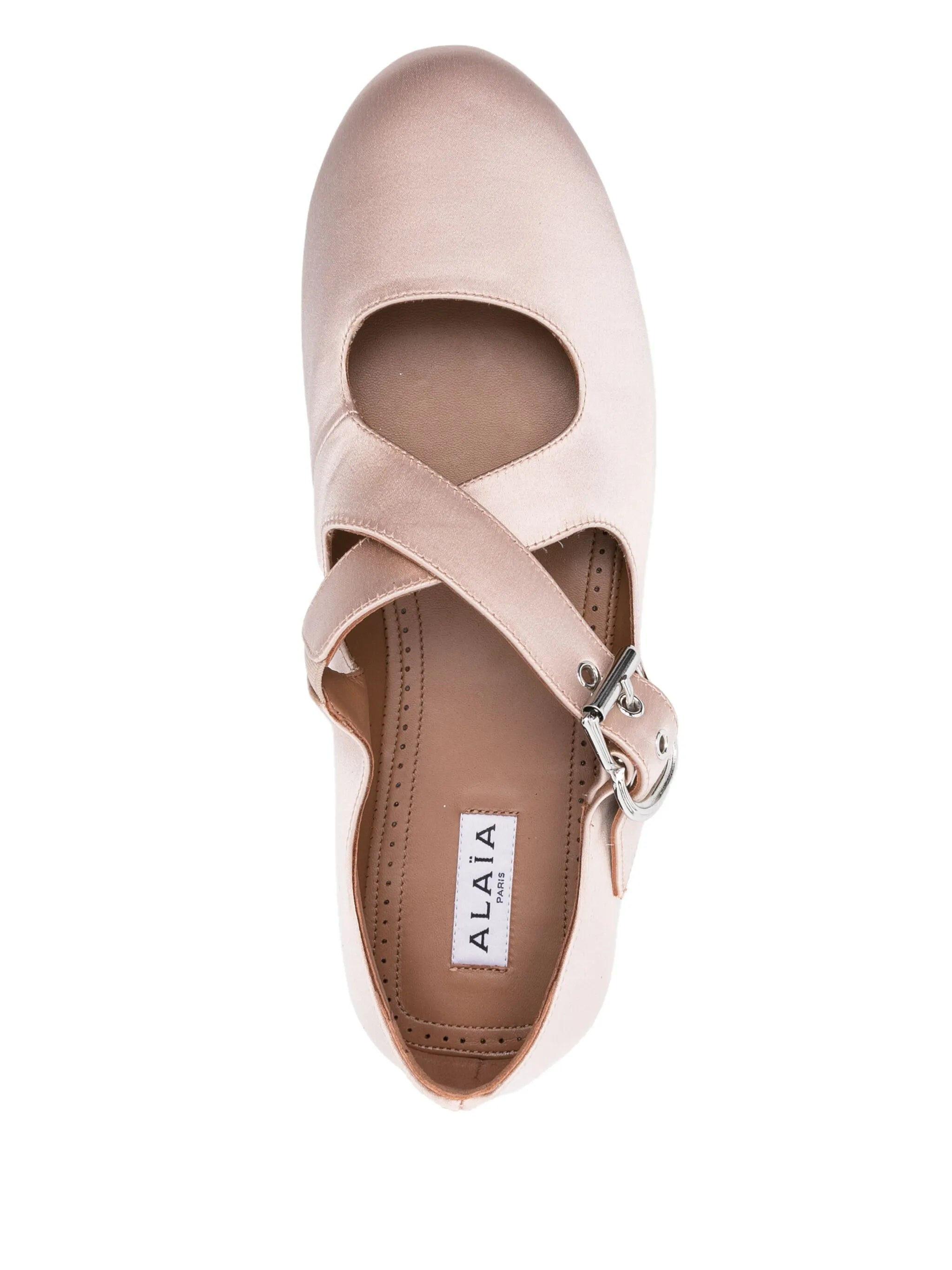 criss-cross satin ballet flats - 4
