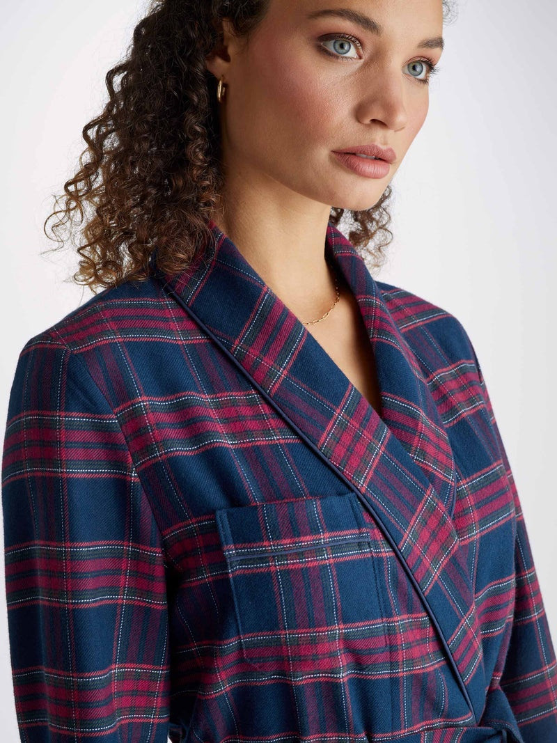 Women's Long Robe Kelburn 36 Brushed Cotton Multi 5