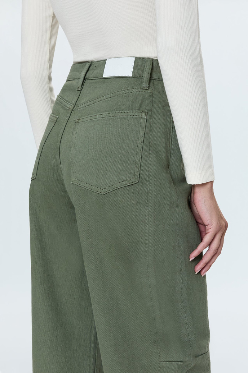 ELI HIGH RISE BARREL JEAN - CALVARY OLIVE 4