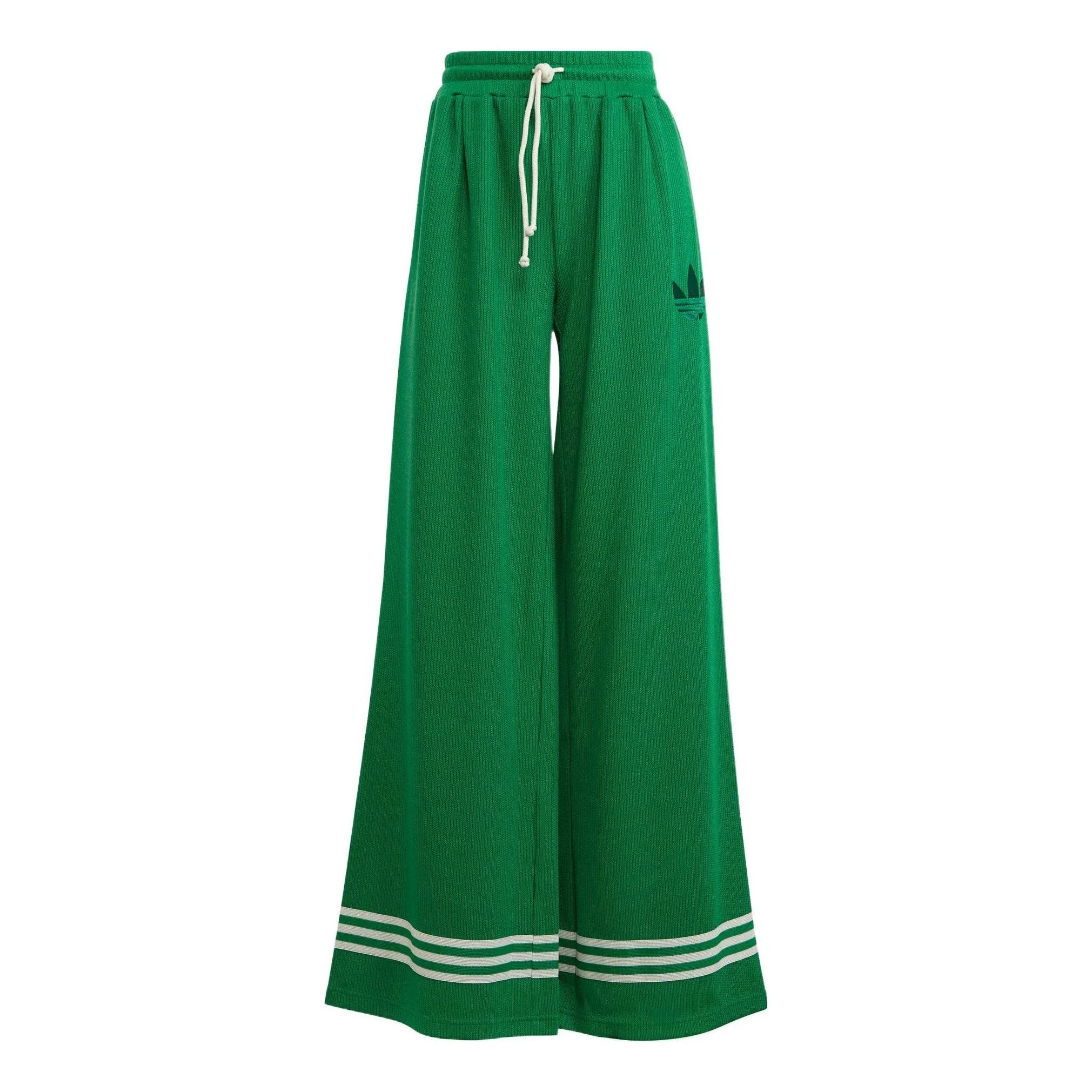 (WMNS) adidas Adicolor 70s Knit Wide Pants 'Green White' IB2045 - 1