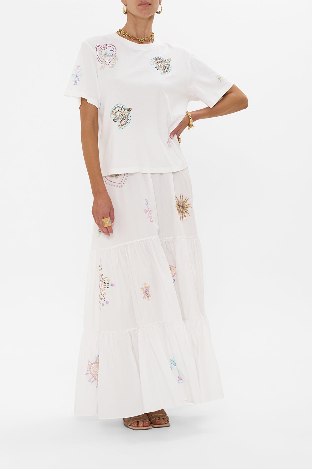 HIGH WAISTED TIERED SKIRT - 2