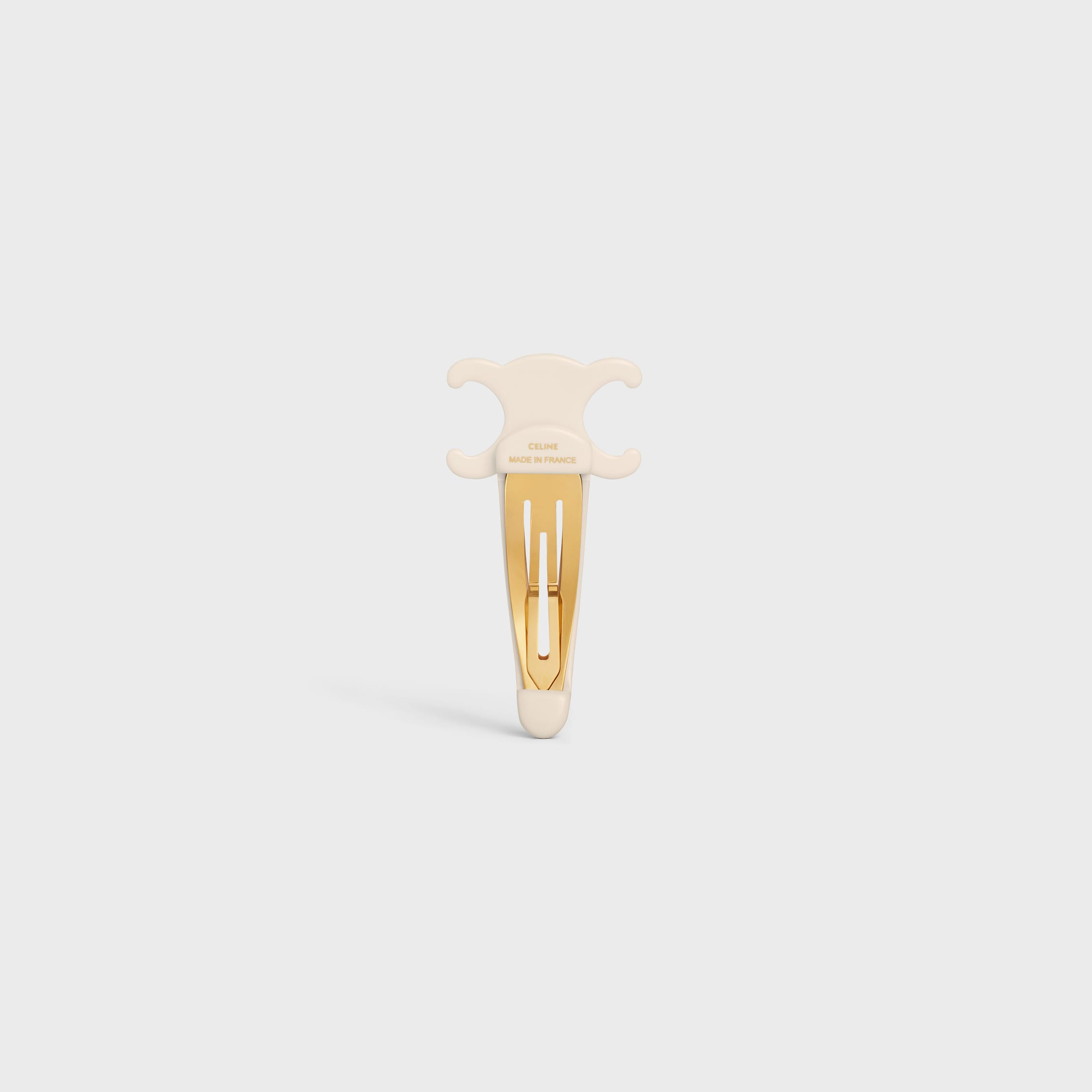 Triomphe Large Snap Hair Clip in Acetate and Steel with Gold Finish - 3
