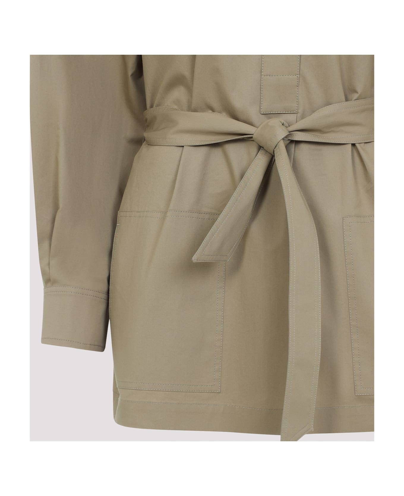 Camel Poplin Blouse - 5
