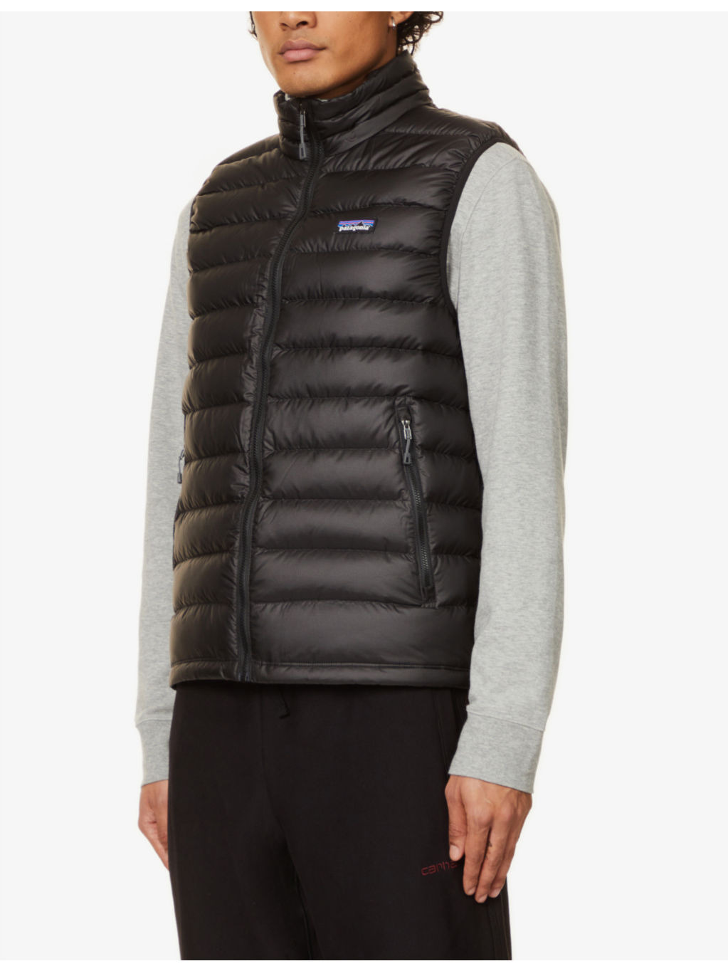 Padded high-neck recycled-polyester-down gilet - 3