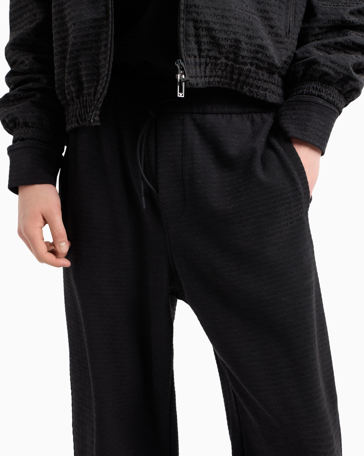 ASV LYOCELL BLEND JERSEY JOGGERS WITH ALL-OVER LETTERING - 5
