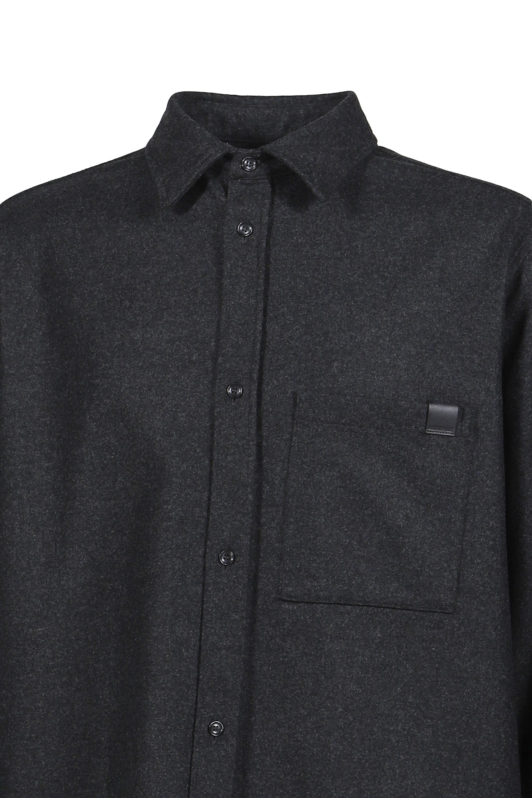 SERGE - WOOL LONG SLEEVED SHIRT / DARK GRY - 4
