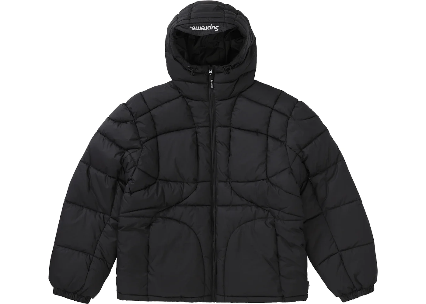 Supreme Warp Hooded Puffy Jacket Black - 1