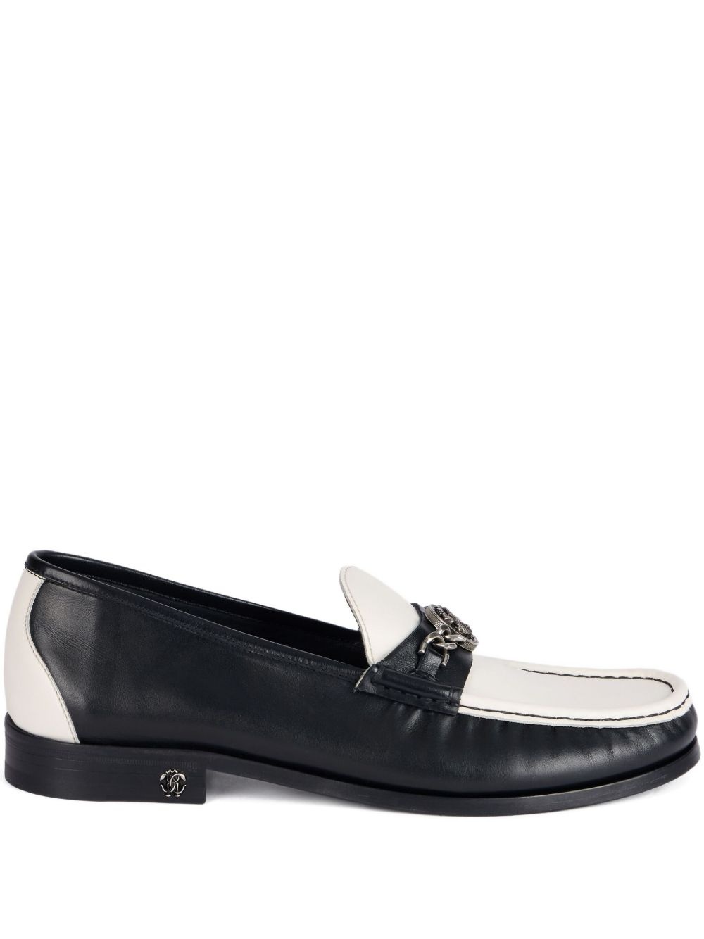 monogram-plaque two-tone loafers - 1