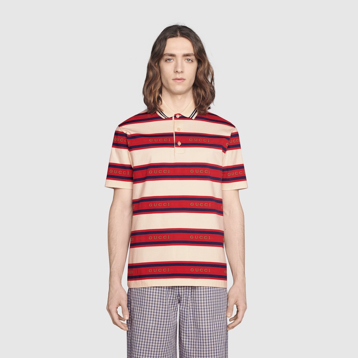 Gucci jacquard striped cotton polo - 3