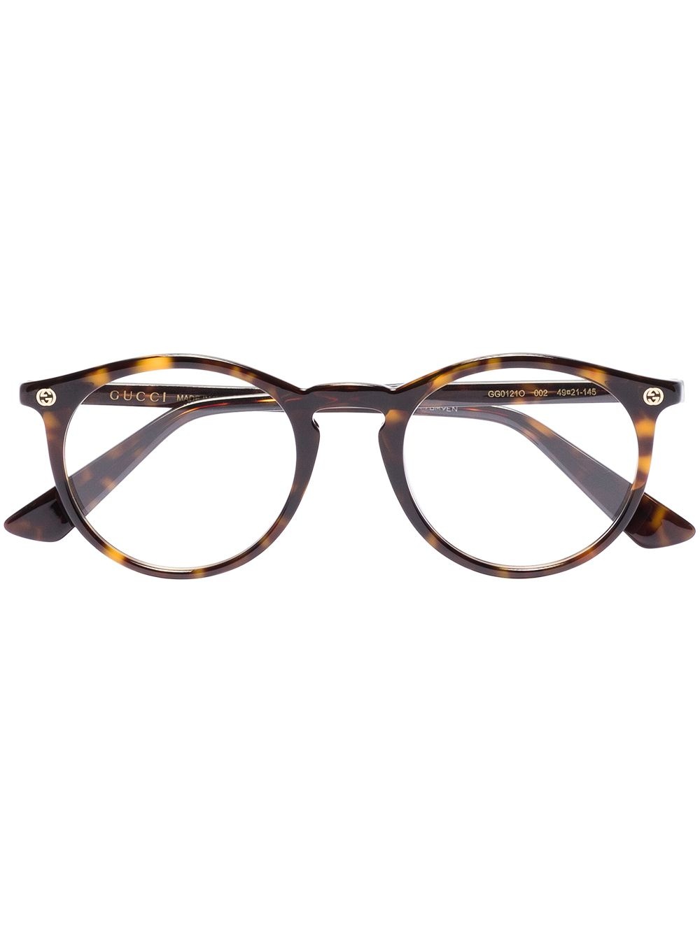 oval tortoise shell frame glasses - 1