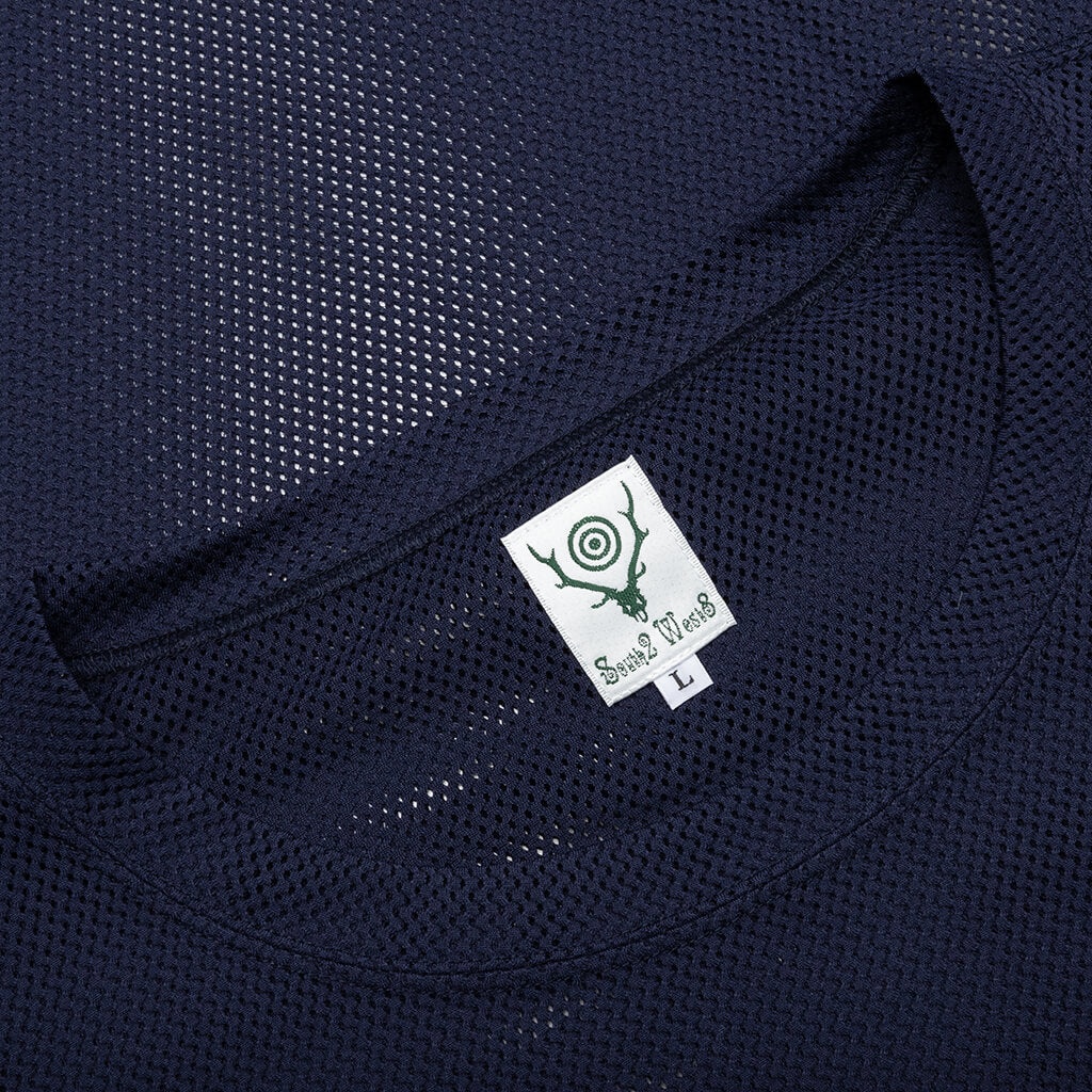 CREW NECK S/S SHIRT KNIT MESH - NAVY - 3