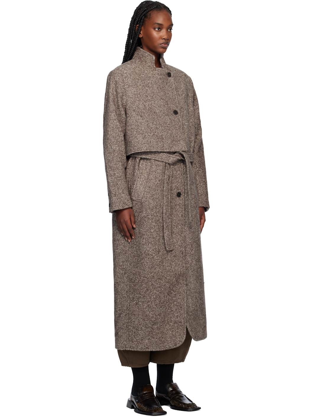 Taupe Evening Coat - 2
