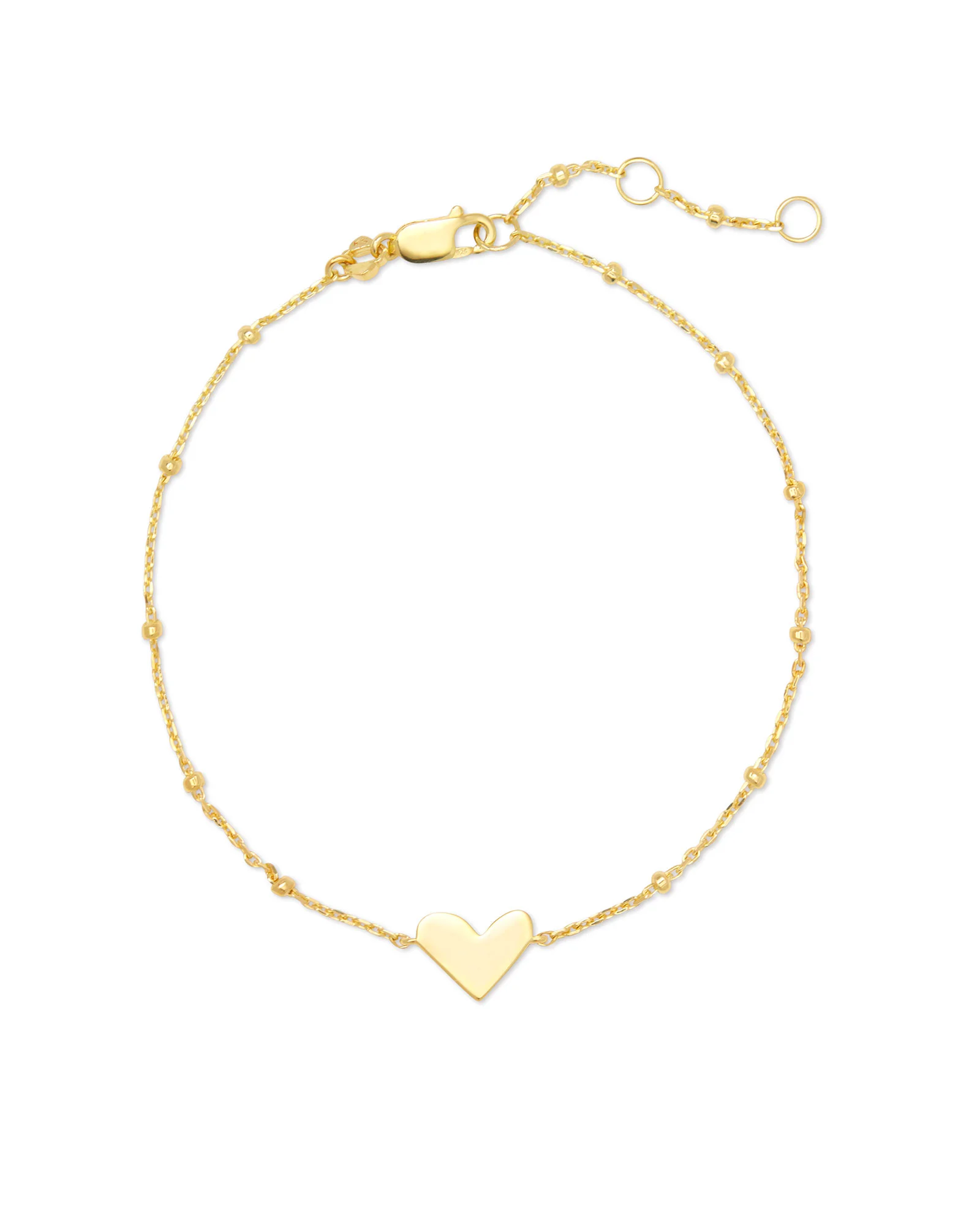 Ari Heart Delicate Chain Bracelet in 18k Yellow Gold Vermeil - 1