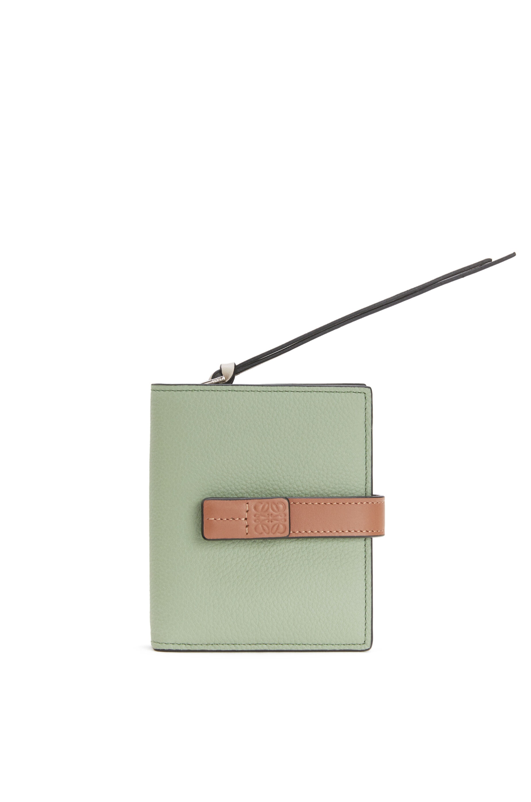 Compact zip wallet in soft grained calfskin - 1