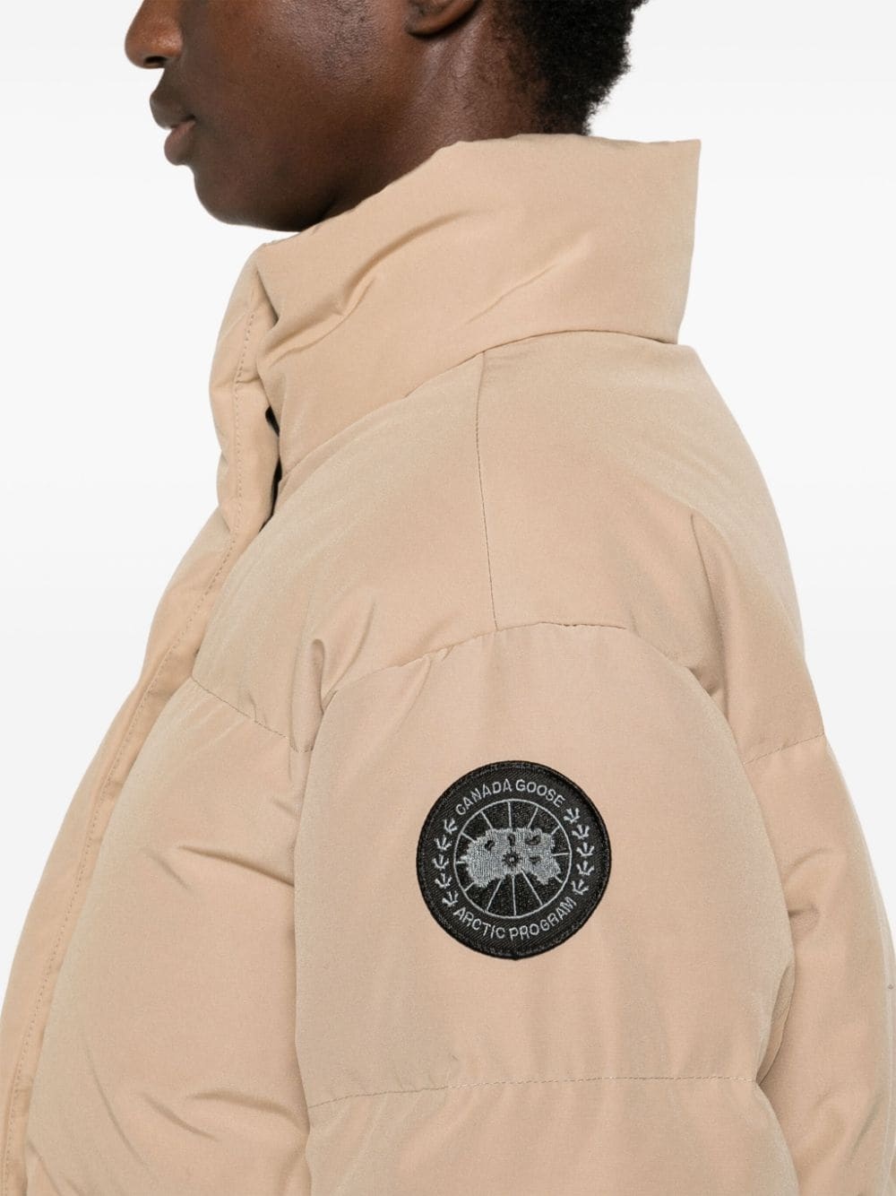 logo-patch puffer jacket - 5