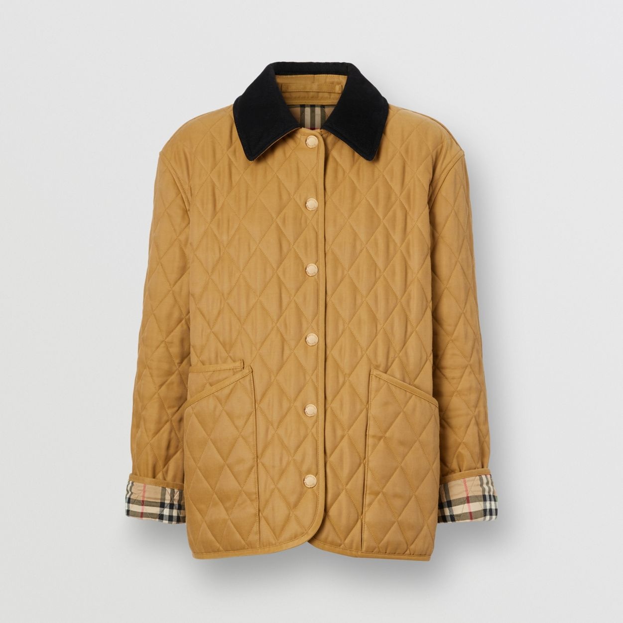 アウターその他 Burberry Corduroy Collar Diamond Quilted Cropped Jacket (W) Burberry Corduroy Collar Diamond Quilted Jacket | REVERSIBLE