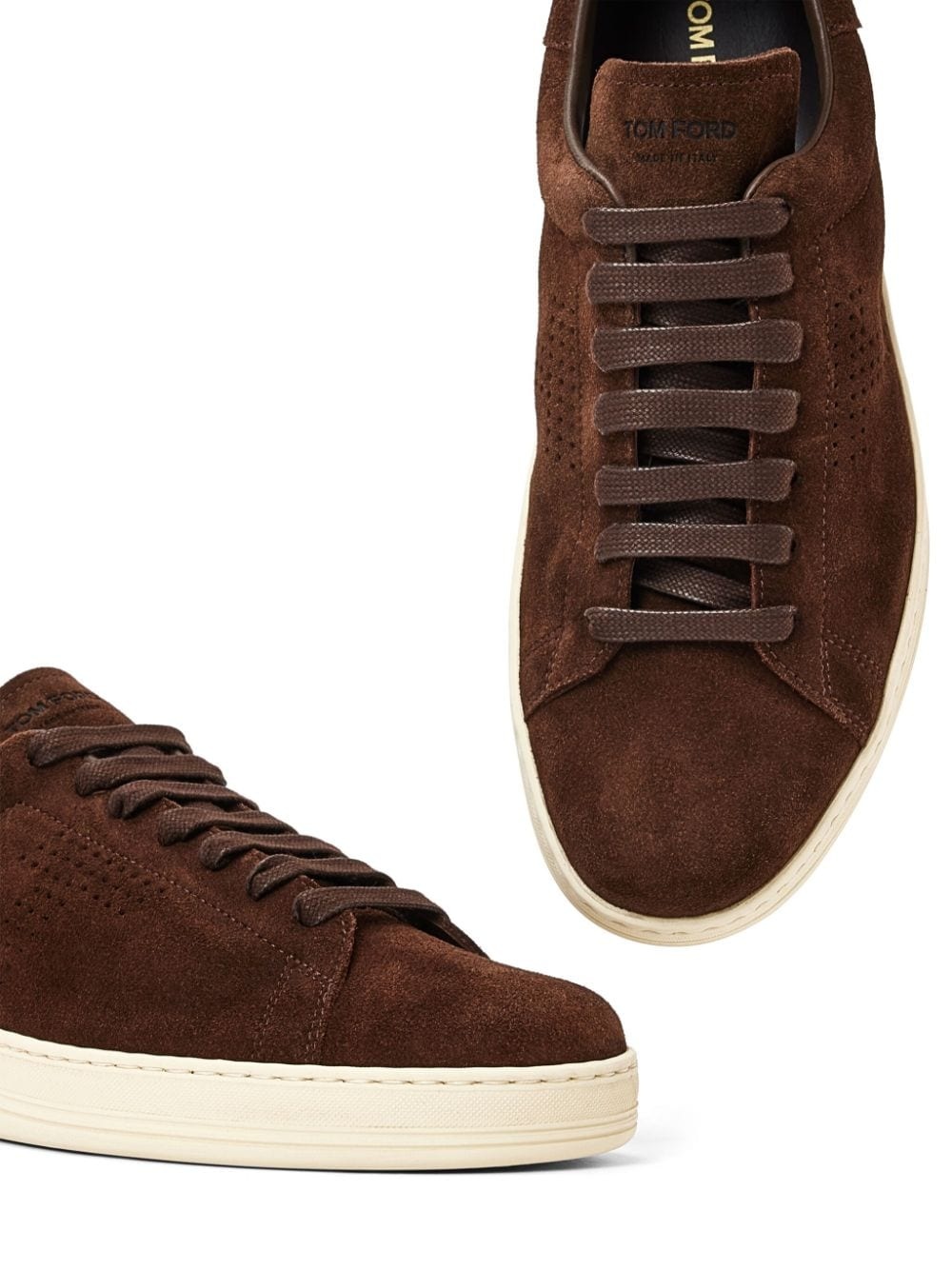 LACE UP LOGO-PRINT TRAINERS - 4