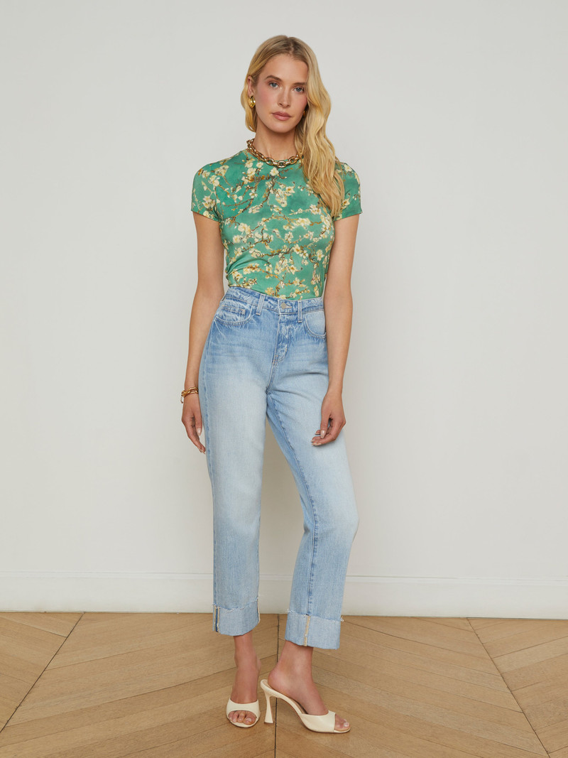 L'AGENCE Maribel Cuffed Straight-Leg Jean outlook