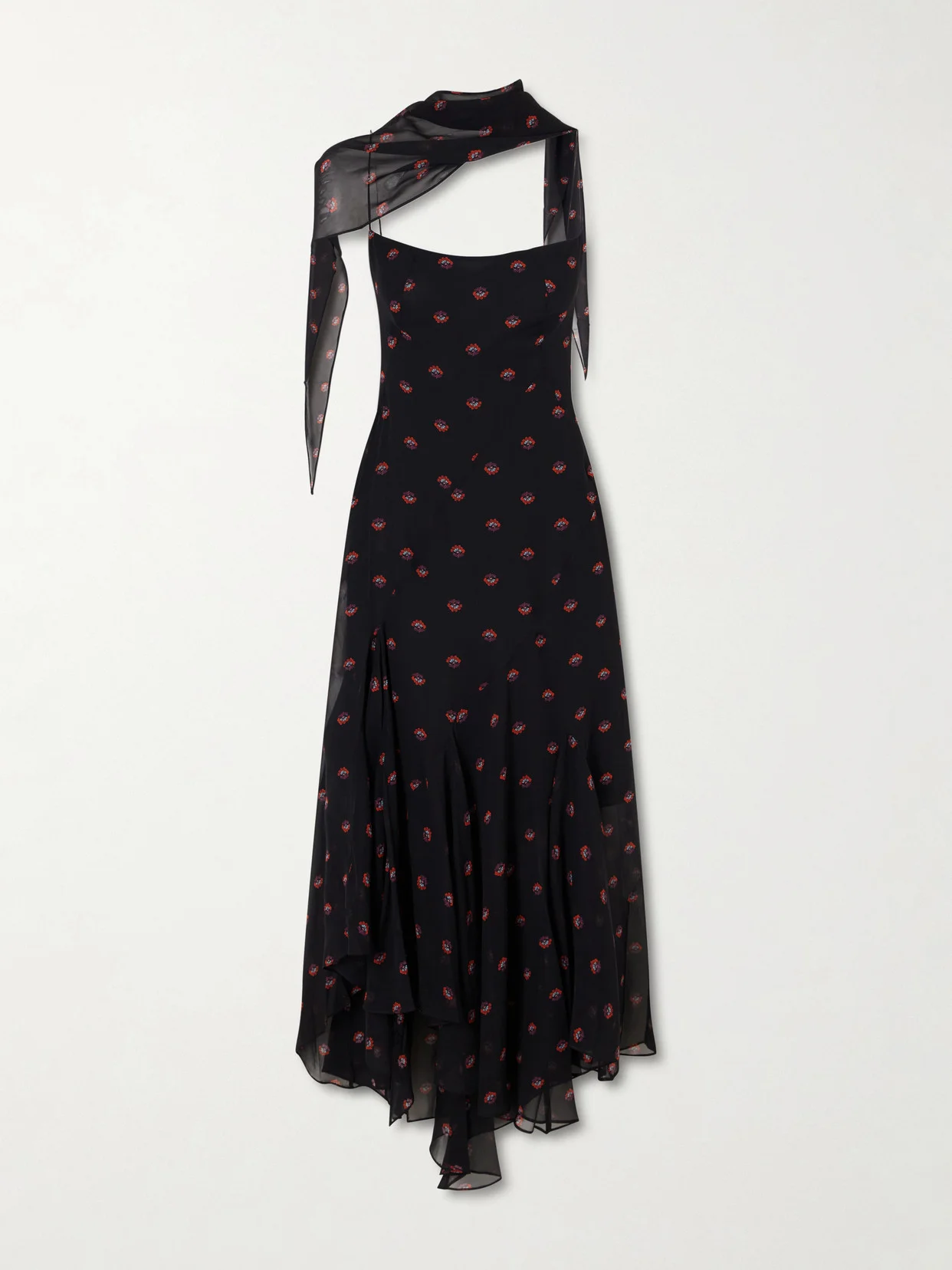 Aubrey Floral-print Silk-chiffon Gown - 1