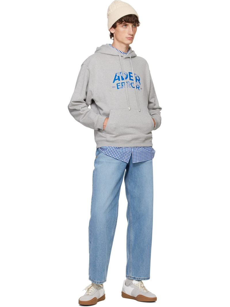 ADER error Gray Embroidered-Logo Hoodie outlook