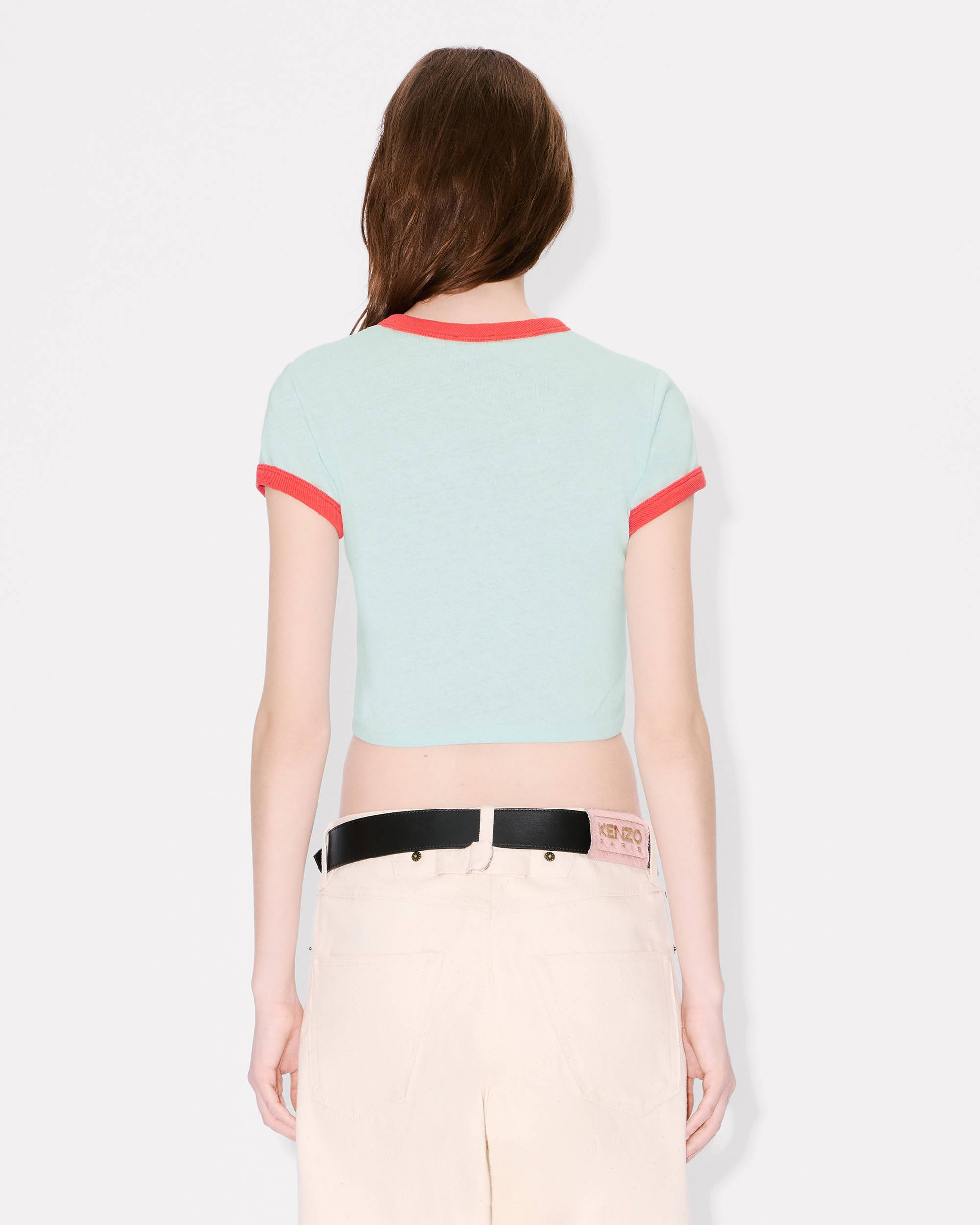 'KENZO Cartoon' cropped ringer T-shirt in cotton - 4