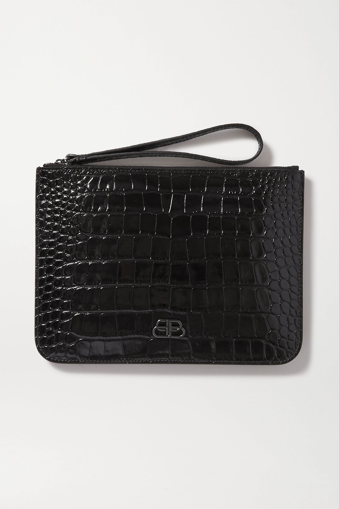 BB croc-effect leather pouch - 1