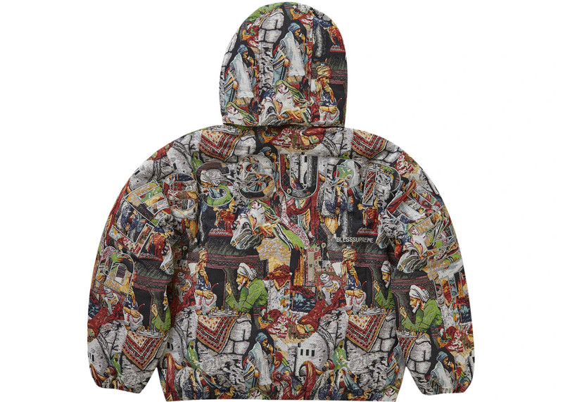 Supreme Supreme Bless Tapestry Down Puffer Jacket Multicolor outlook