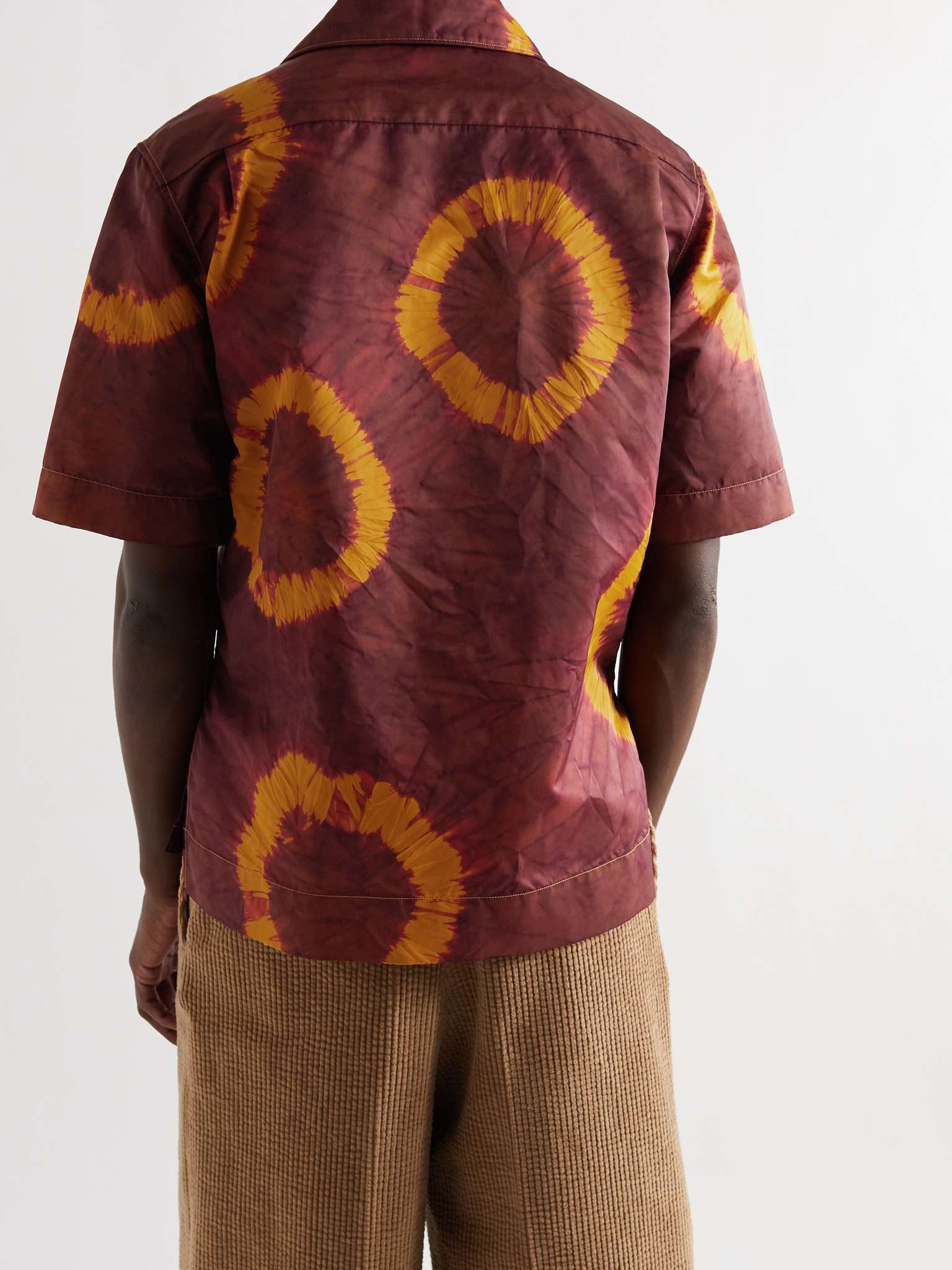 Camp-Collar Tie-Dyed Nylon Shirt - 4