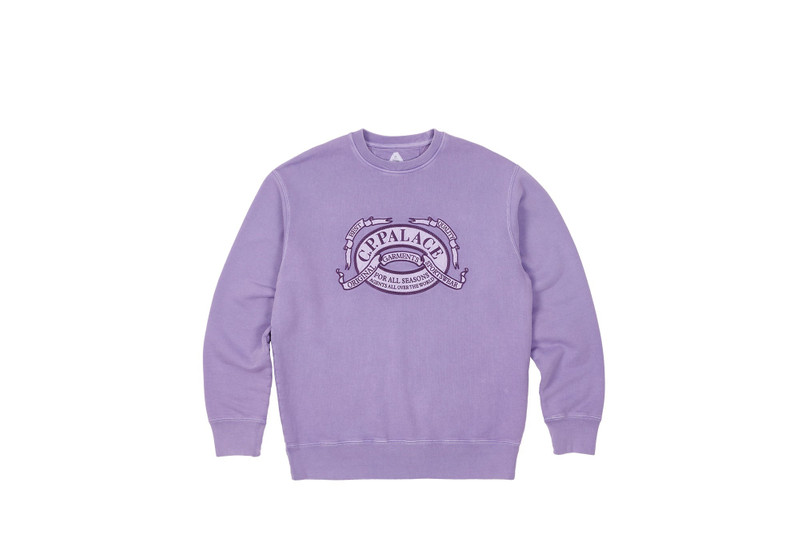 PALACE C.P. COMPANY CLASSIC OVER DYED CREW SWEAT PURPLE - 1