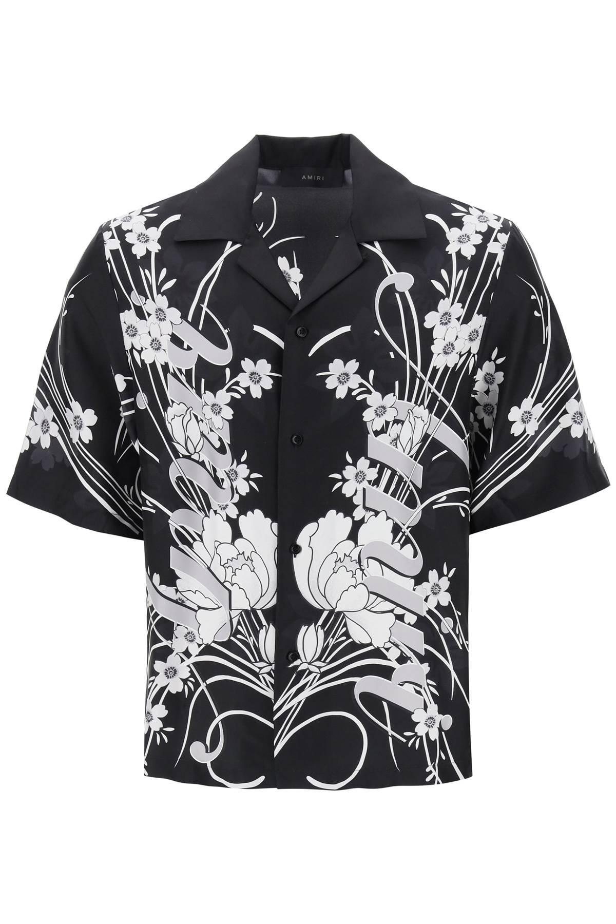 BOWLING SHIRT WITH FLORAL MOTIF - 1