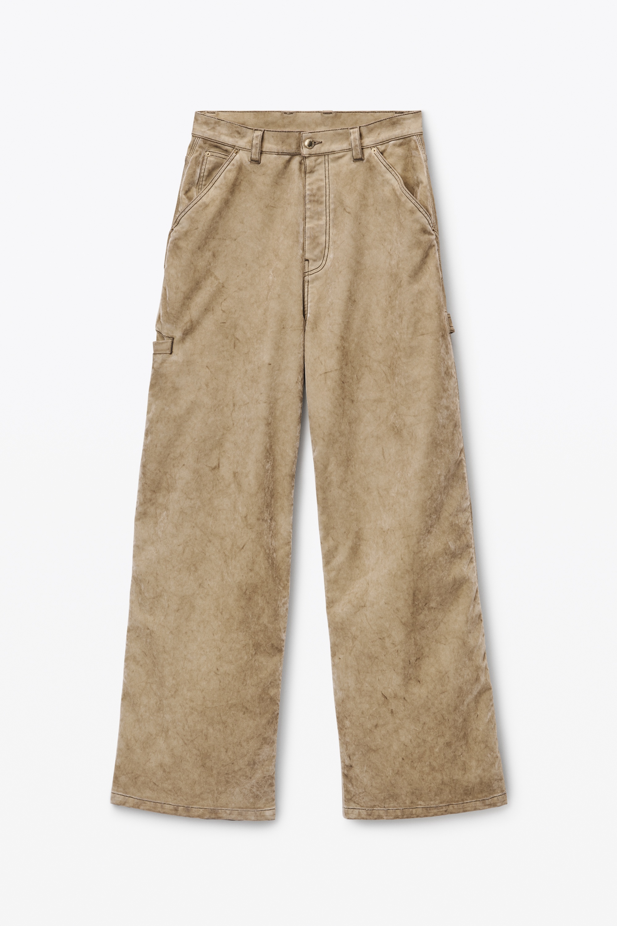 Rounded Carpenter Jeans with Weathered Flocking - 1