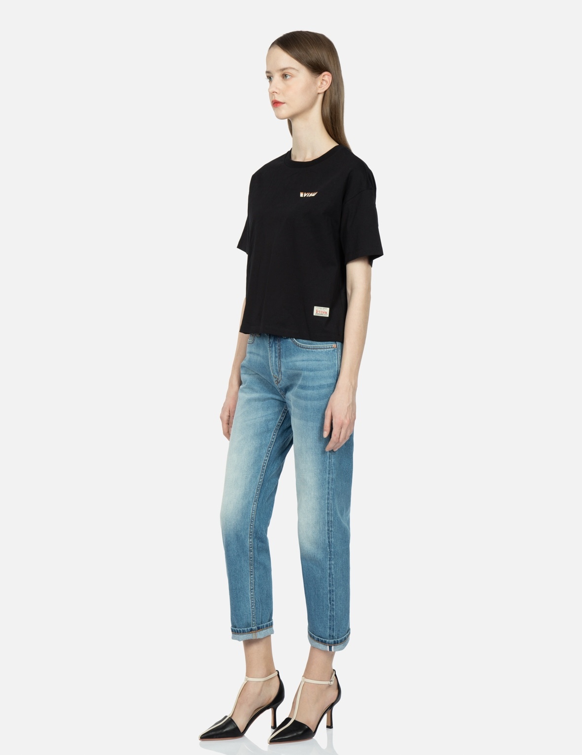 LOGO AND BROCADE-PATTERN KAMON PRINT T-SHIRT - 2