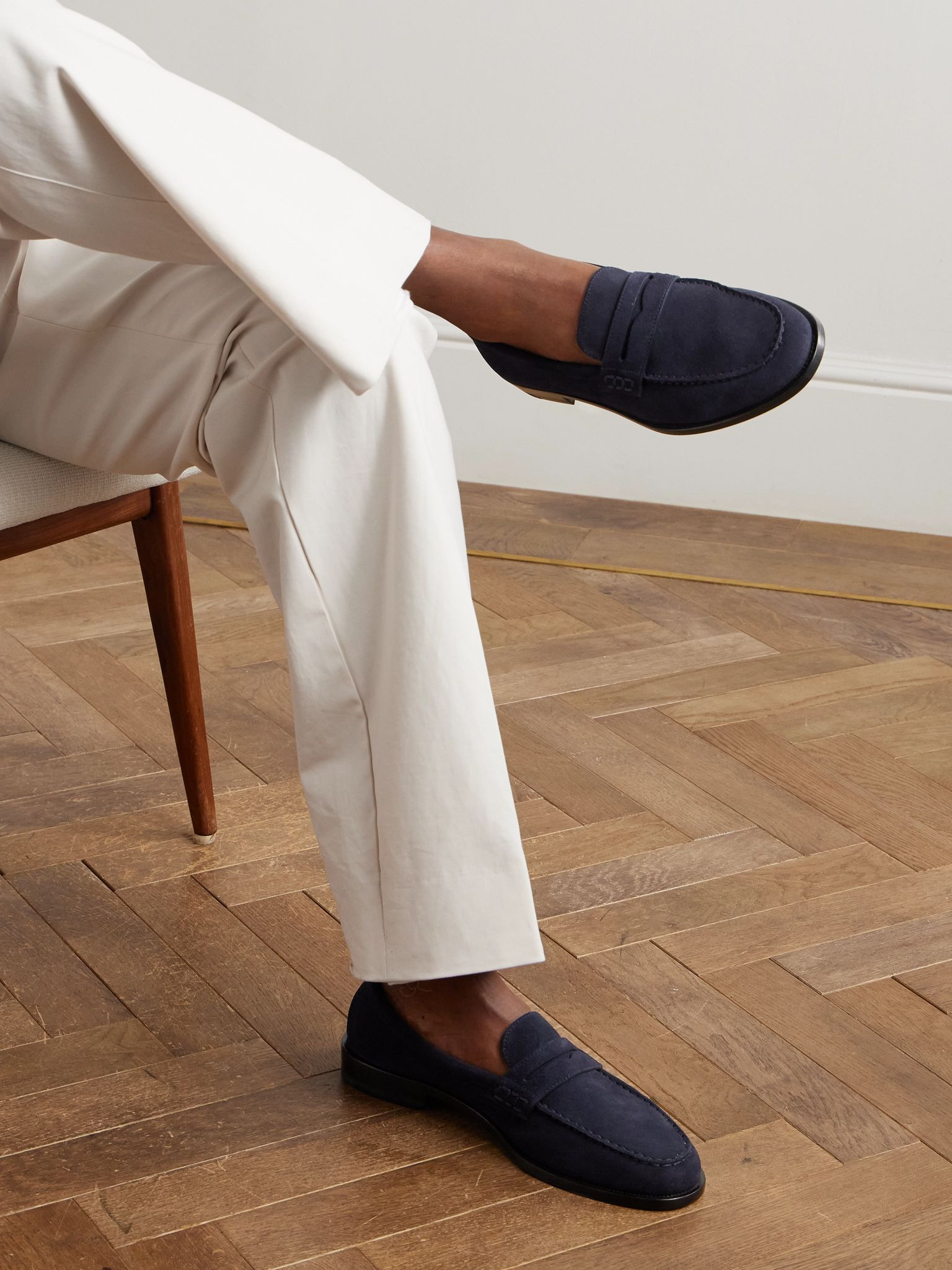Perry Suede Penny Loafers Navy - 2