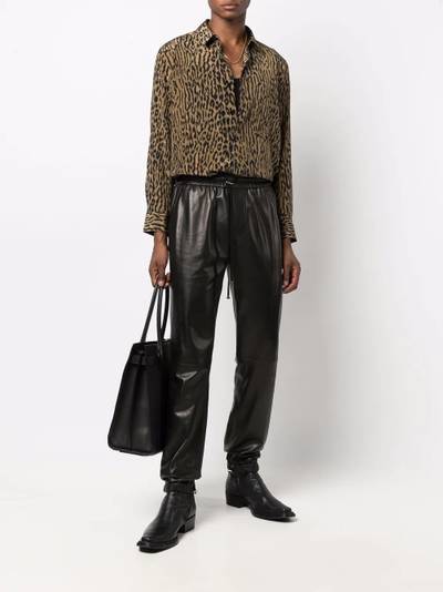 AMIRI drawstring straight leather trousers outlook