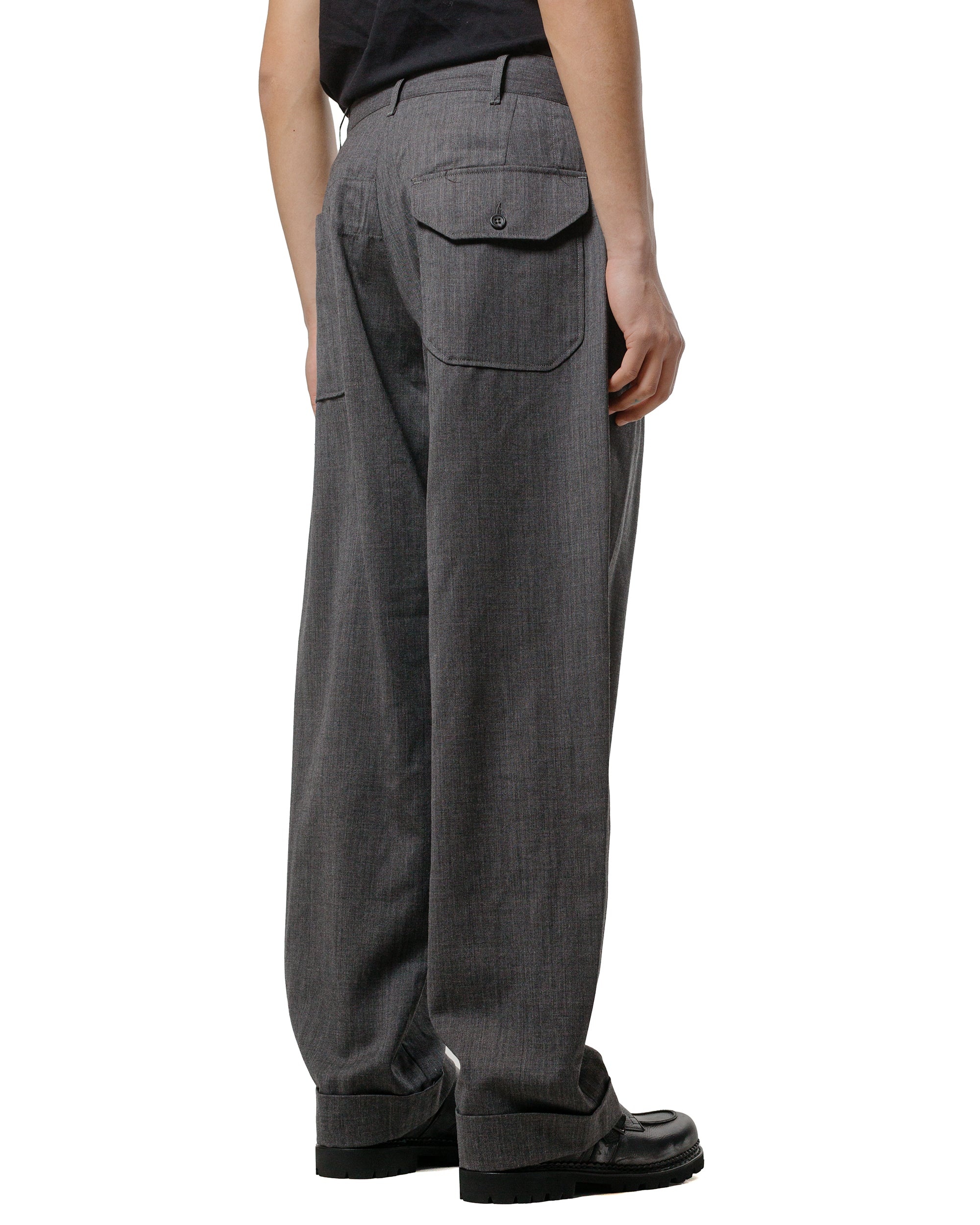 Carlyle Pant Charcoal Tropical Wool - 3