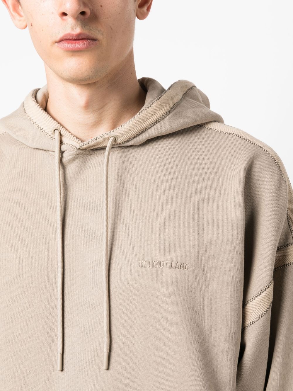 logo-embroidered cotton hoodie - 5