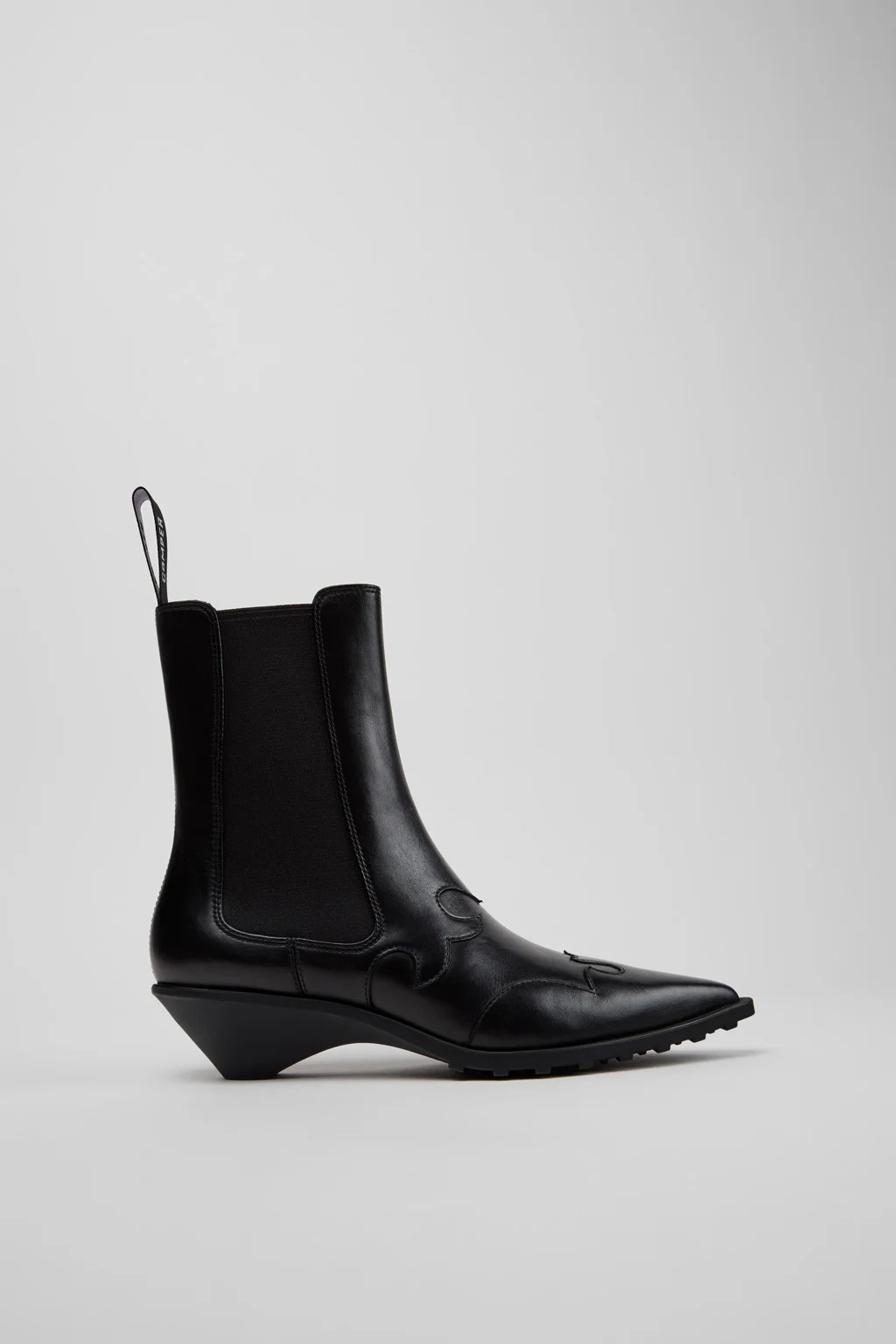 Anita Black Leather Ankle Boots for Women. - 1