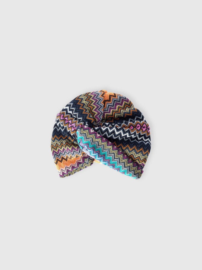 Zigzag wool-blend turban 1