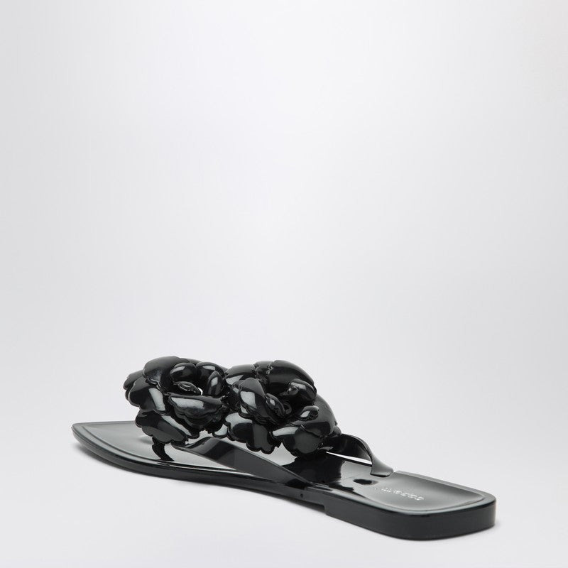 Coperni Black Silicone Flower Flip-Flops Women - 2