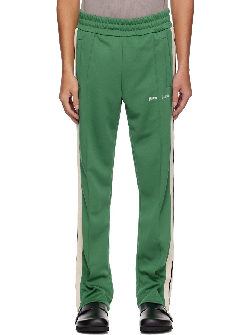 Green Embroidered Logo Track Pants - 1