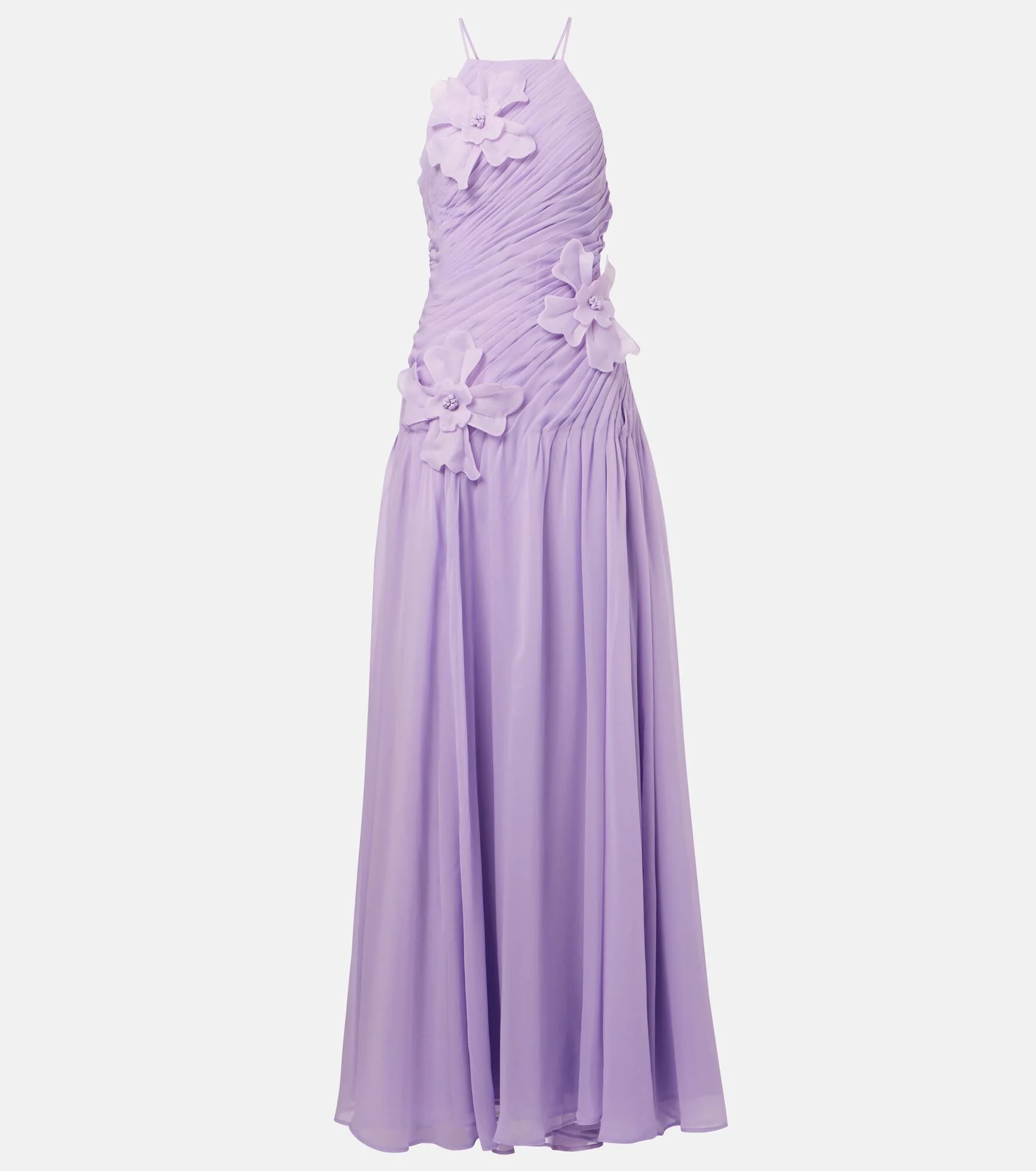Amaya floral-appliqué gathered gown - 1