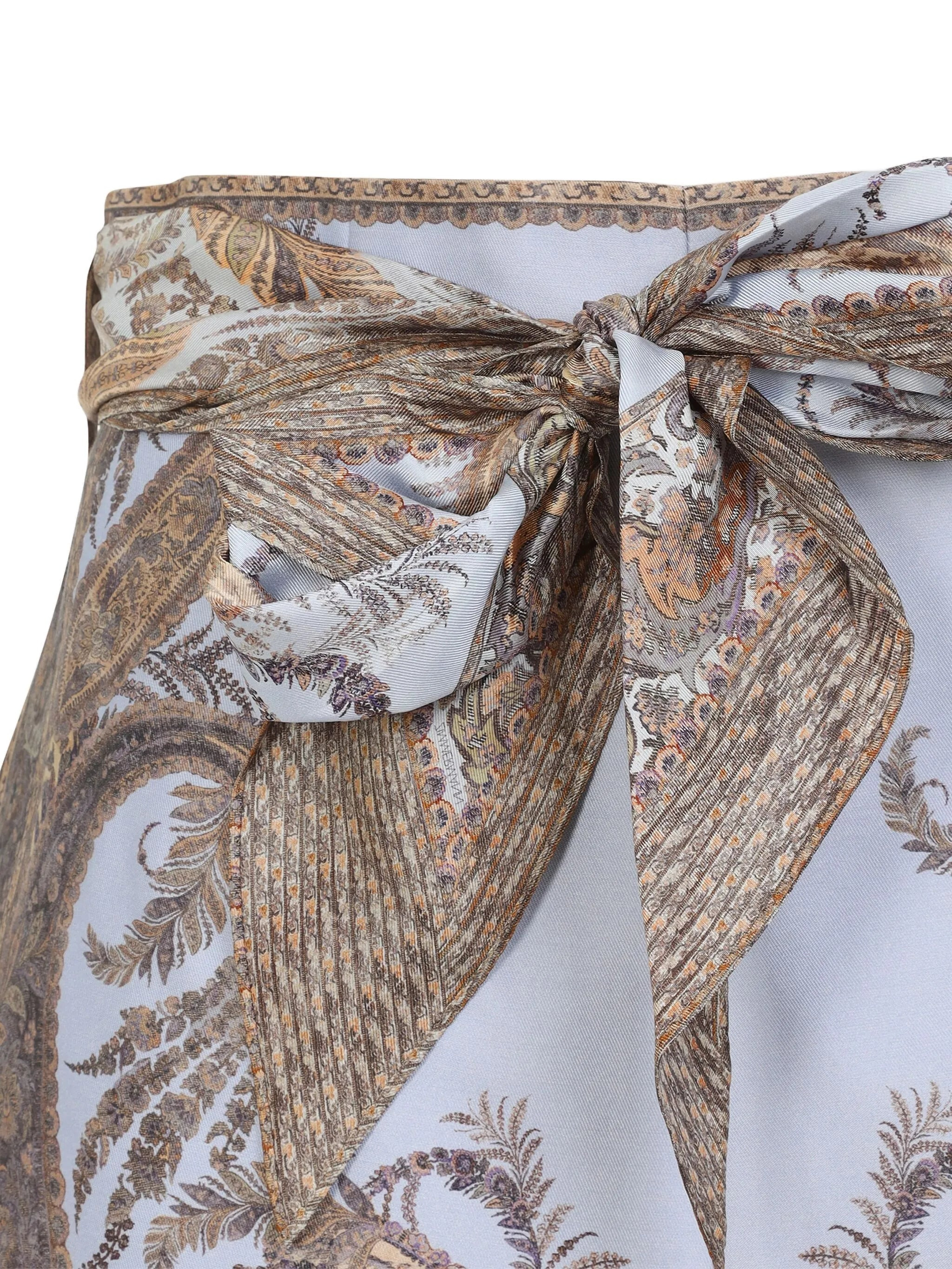 paisley-print belted shorts - 3