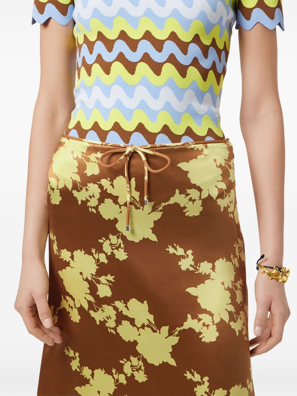 Wild Roses satin midi skirt - 5